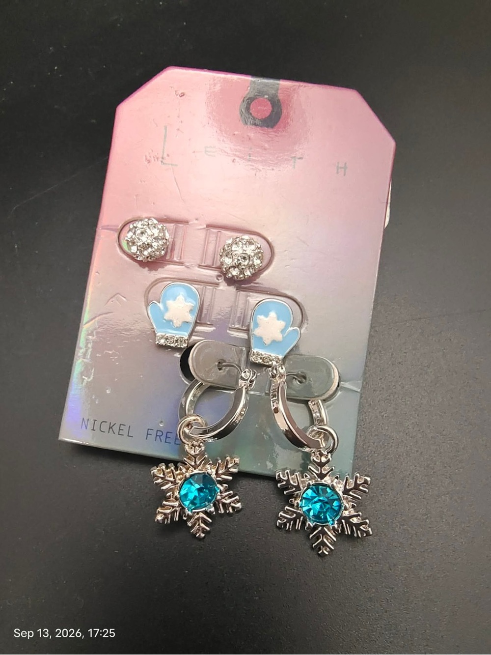 NWOT Leith Christmas earrings set of three pairs